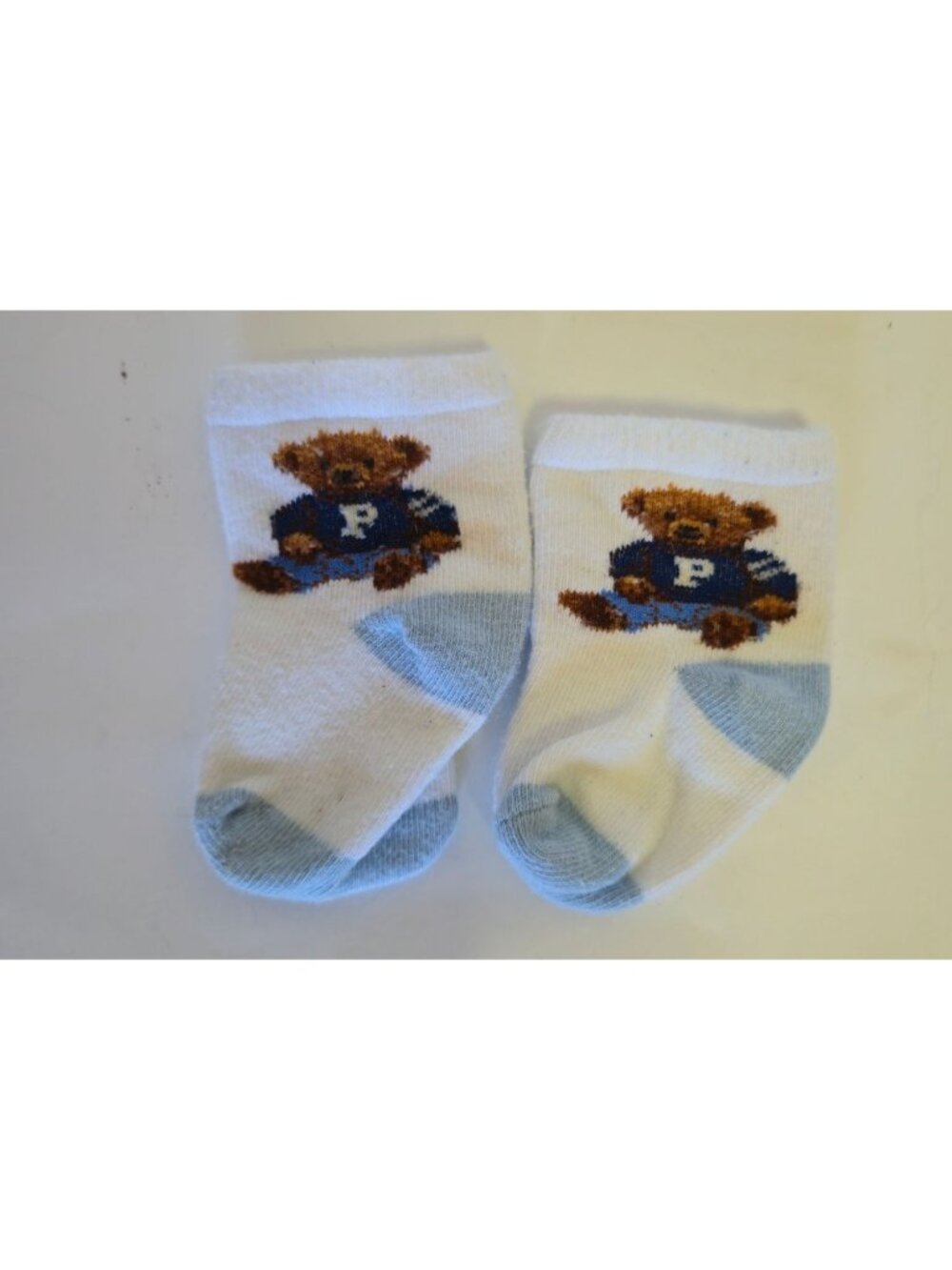 Infant Blue Jean Teddy Bear Polo Ralph Lauren Crew Socks Designer Baby Fancy